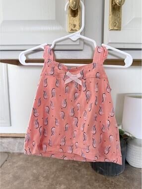 Carter's Pink Coral Baby Girl Sleeveless Top with Bird Print 18 M